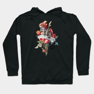 Surreal Female and Floral Collage Art Hoodie